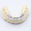 Anpassad Diamond Grillz White Gold Plated S925 Silver med Iced Out Grillz Hip Hop Moissanite Teeth Grillz