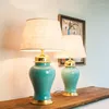 Tafellampen modern Chinees keramiek alle koperen hemelsblauw tempelpot groot formaat woonkamer slaapkamer bedkamer lamp