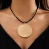 Grand collier pendentif rond pour femmes, tendance, grand collier exagéré sur le cou, accessoires, bijoux à la mode, cadeau féminin