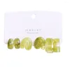 Stud Earrings 3-pcs For Women Resin 3-piece Set Irregular Clip Ins Style Cute Jewelry