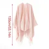 Bufandas Mujeres Cashmere Shawl Lady Primavera Otoño Vintage Cardigan Chales de invierno con borlas Manta grande suave