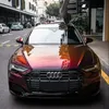 Premium Glossy Chameleon Black Red Vinyl Wrap Adhesive Decal Sticker Madeira Red Car Wrapping Roll Film PET Air Release