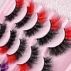 Valse wimpers 10Pair Lashes met kleur Faux nertsen pieky pluizige gekleurde gekleurde