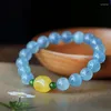 Bedelarmbanden handgemaakte collectie door Sea Blue Treasure Single Circle Transfer String Heren en dames ruwe erts honingwas sieraden