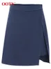 Kjolar ootn sexig split a-line kjolar kvinnor hög midja kontor oregelbundna minikjolar blå smal kort kjol höst mode streetwear 230404