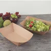 Afhaalcontainers 50 STUKS Wegwerpkraftpapier Karton Lunchsalade Schipvorm Voedselfeest