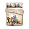 Bedding Sets .WENSD 3D Horse Set Students' Dormitory Style Duvet Cover High Quality Cotton 3 Pcs Bed Clothes