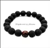 Bärade strängar armband smycken mode män lava pärlor svart vulkaniska rock tiger ögon energi sten handgjorda buddha bön pärlor 8594055