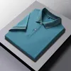 Polos para hombre, ropa para hombre, polos de negocios para hombre, camiseta de verano 2023, ropa de calle, tendencia coreana, marca masculina con cuello vuelto sólido