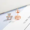 Studörhängen lyx 925 Sterling Silver Trendy Rose Gold Crystal Statement For Women Girls Fashion Jewelry Wholesale