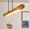 Lampes suspendues en bois naturel LED lustres cuisine restaurant café luminaires fil réglable conception 3000K