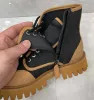 Botas de tornozelo de designer masculino e feminino de alta qualidade estilo clássico couro moda carta impressa botas de neve botas de tornozelo de lona de náilon sapatos de motocicleta de personalidade