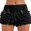 Kvinnors shorts kronstyle kvinnor sommar spets blommig casual ruffles bow lapptäck elastiska midja korta byxor för strand nattklubb streetwear