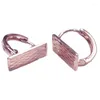 Stud -oorbellen Classic 585 Purple Gold Compated 14K Rose glanzend plein voor vrouwen Fashion Simple Design Charm Wedding Sieraden Gift
