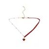 Chains 2023 Latest Trends Simple Temperament Short Small Red Heart Clavicle Chain Love Tide Necklace