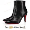 Женские сапоги выше колена с красной подошвой, дизайнерские ботинки на высоком каблуке, женские сексуальные зимние черные кожаные ботинки, короткие ботильоны Martin, большой размер 9, 9,5, 10, 43, роскошная обувь с коробкой