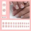 False Nails Long-lasting Long Lasting Floral Frosted Gold Foil Fake Quick Easy Manicures For Women Girls With Cute Flower