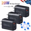 High Speed 20W 12W Fast Quick PD Charger Eu US AC Home Travel Power Adapter USB-C QC3.0 Wall Charge Plugs For Iphone 12 13 14 Samsung tablet pc S1