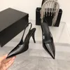 デザイナーヒールの女性のドレスシューズ高級 VESPER スリングバックパンプスパテントレザーハイヒールポインテッドトゥ EU35-41 ボックスドレスウェディングパーティー