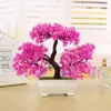 Kwiaty dekoracyjne sztuczne rośliny bonsai mały garnek drzewa fałszywa roślina ozdoby doniczkowe do dekoracji stoli