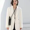 Frauen Anzüge Anzug Einfarbig Zweireiher Langarm Temperament Casual 2023 Koreanische High-class Lose Blazer Kleidung