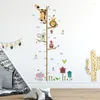 Dekorative Figuren Cartoon Höhenmessung Wandaufkleber für Kinder Kleinkind Wachstumstabelle Aufkleber