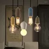 Lampes suspendues Rétro Industrielle Ciment Lumière Salle De Bains Salle À Manger Allée LED Lampe En Béton E27 Edison Base Titulaire Cuisine Île