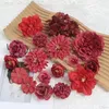 Fleurs décoratives 17 pièces Rose pivoine artificielle faux pour la décoration de la maison décorations de mariage ornements Bouquet guirlande accessoire