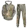 Mannen en vrouwen 3D Gedrukte boom Camouflage Casual kleding Wolf Fashion Sweatshirt Hoodies en broek Oefening Pak 001