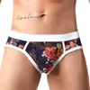 Underpants Men's Sexy Sissy Lace Briefs See Through Low Rise Floral Printed Underwear Thin Mesh Short Boxers Breathable