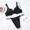 Set di biancheria intima da donna sexy con reggiseno a lettera Set di slip comfort Reggiseno push up e slip Set di 2 pezzi per le donne Set di lingerie LJ2012112206