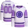 Hockey Fights Cancer Custom Jersey Trevor Zegras Clayton Keller Brad Marchand Tage Thompson Sebastian Aho Cale Makar Jamie Benn Connor McDavid Kevin Fiala Jerseys