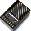 Bow Ties High Grade Silk Tie Handkerchief Set Male Necktie Suit Accessories Drop Men Solid Fit Wedding Gift Holiday