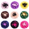 Solid Color Double-layer Satin Sleep Hat For Women Lady Elastic Soft Night Caps Round Bonnet Hair Care Fashion Accessories