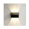 Solar Wall Lights RGB Outdoor Waterproof 6led Up And Down Luminous Lighting Garden Home Decoration Wall Washer Spotlight