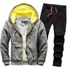 Survêtements pour hommes survêtement hommes hiver Plus velours chaud épaissi vêtements de sport décontracté à capuche survêtement deux pièces course costume de sport