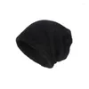 BERETS Märke Autumn Women's Beanie Hats Casual Cotton Solid Layer Slouchy Beanies for Ladies Fashion Skallies