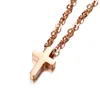 Pendant Necklaces Fashion Stainless Steel Silver Color/Gold/Rose Gold Little Simple Cross Mens Womens Necklace ChainPendant