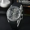 Designer New men luxury watch quartz calendar Chronographs Dial work Stainless steel strap Silicone belt watches Christmas Gifts