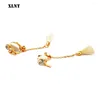 Dangle Earrings XLNT Fashion Bohemian Tassel Crystal Long White Fabric Drop For Women 2023 Jewelry