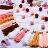 Party Decoration Decorative 1 Set Cute Fadeless Boho Wall Hanging Art Woolen Yarn With Beads For Bedroom