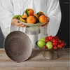 Assiettes rétro grand bol à fruits, plateau de petite taille, assiette en porcelaine Lotus, poêle à noix en céramique, Support de collation glacée