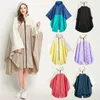 Regenmäntel 1pc EVA Regenmantel Frauen mit Hut Reißverschluss Slicker Poncho Regenbekleidung Stilvolle lange Stil wasserdichte Umwelt Regenjacke