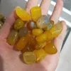 Decorative Figurines Natural Yellow Agate Quartz Crystal Polished Gravel Specimen Gem Tibetan Stones Minerals For DIY Jewelry