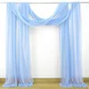 Feestdecoratie massief kleur bruiloft boog blauw draperende stof buiten achtergrond stoffen ceremonie receptie swag decoraties (2ft x 18ft)