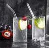 18cm20cm25cm Cannucce riutilizzabili in vetro borosilicato ecologico Cannuccia da cocktail al latte piegata colorata trasparente