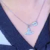 Ожерелье Viviane, дизайнерское ожерелье Viviennes Westwoods, роскошные ювелирные изделия в стиле хип-хоп, Сатурн с бриллиантами, булавки, ожерелье, простая планета, скрепки для бумаг, цепочка на ключицы, оригинал