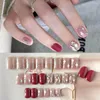 Falska naglar 24st nagel tips diy manikyr falska nialar kristall fransk kort fyrkant