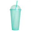 Water Bottles 710ml Chic Cold Juice Beverage Cup With Straw Flash Powder Splash-proof