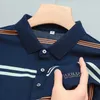 Herren Polos Designer-Qualitäts-Poloshirt 2023 Sommer-Streifendruck Kurzarm Britisches Trend-Mode-T-Shirt Vielseitige Freizeitkleidung